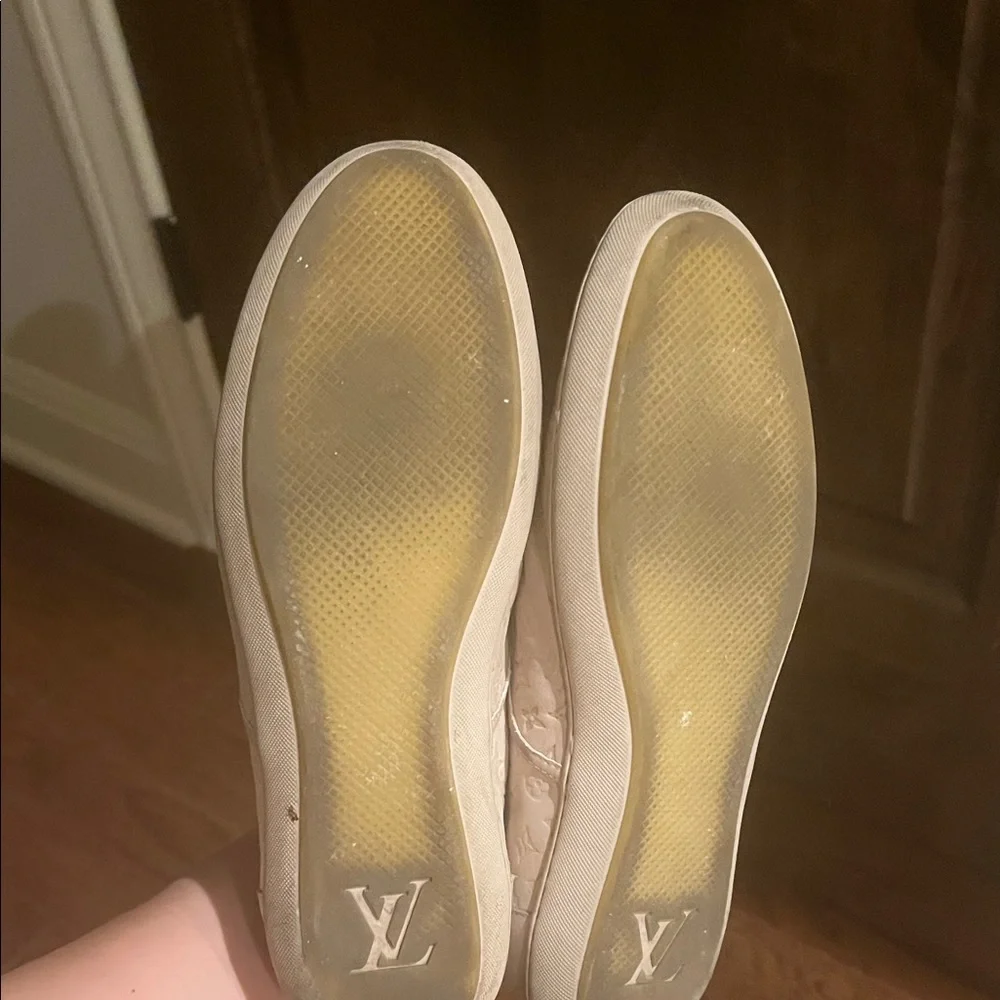 Louis Vuitton Powder Pink Monogram Nubuck Leather Popincourt Sneakers Size 37.5 - Picture 7 of 9